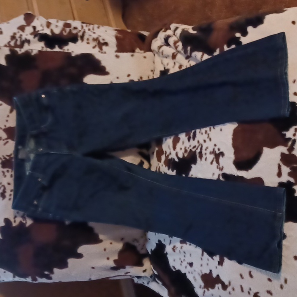 ANN TAYLOR, WOMENS JEANS, SIZE 8 CURVY, LOWER ON WAIST.